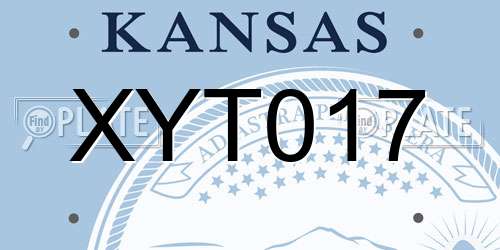 XYT017 Kansas License Plate