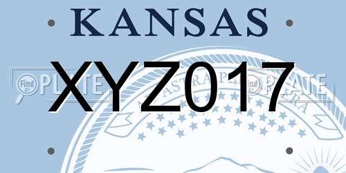 XYZ017 Kansas License Plate