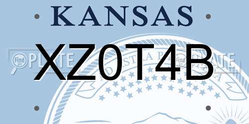 XZ0T4B Kansas License Plate