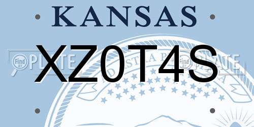 XZ0T4S Kansas License Plate