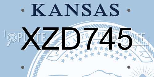 XZD745 Kansas License Plate