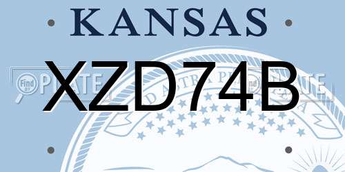 XZD74B Kansas License Plate