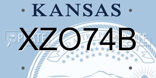 XZO74B Kansas License Plate