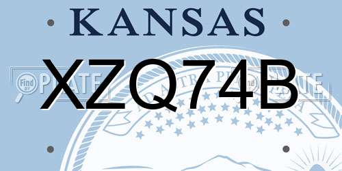 XZQ74B Kansas License Plate