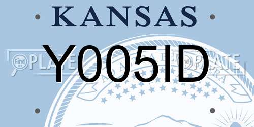 Y005ID Kansas License Plate