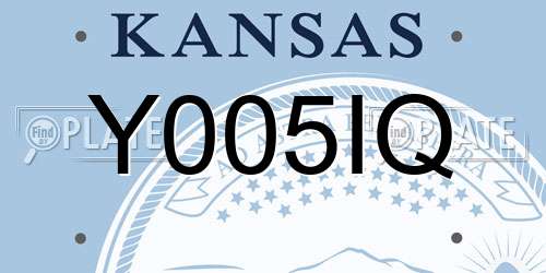 Y005IQ Kansas License Plate