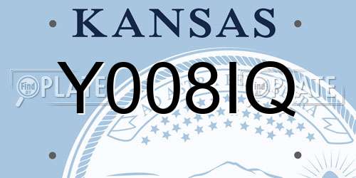 Y008IQ Kansas License Plate