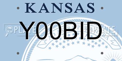 Y00BID Kansas License Plate