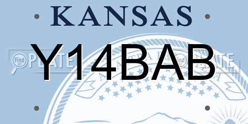 Y14BAB Kansas License Plate