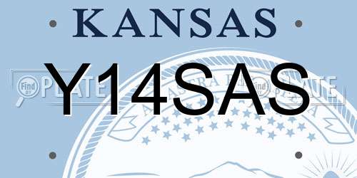 Y14SAS Kansas License Plate