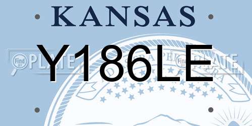 Y186LE Kansas License Plate