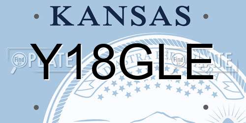 Y18GLE Kansas License Plate