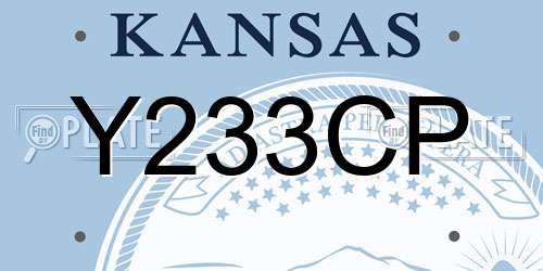 Y233CP Kansas License Plate