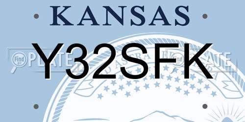 Y32SFK Kansas License Plate