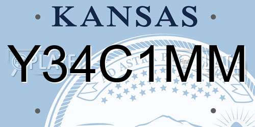 Y34C1MM Kansas License Plate