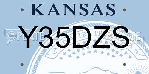 Y35DZS Kansas License Plate
