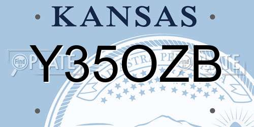 Y35OZB Kansas License Plate