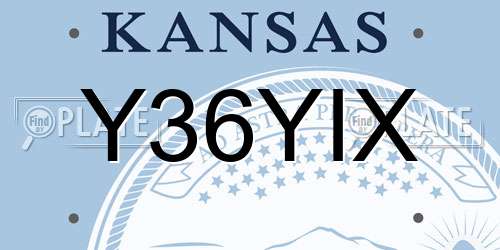 Y36YIX Kansas License Plate