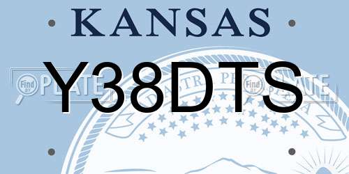 Y38DTS Kansas License Plate
