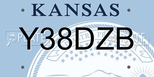 Y38DZB Kansas License Plate