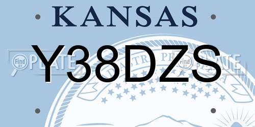 Y38DZS Kansas License Plate