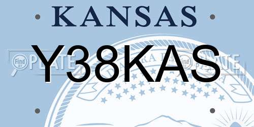 Y38KAS Kansas License Plate