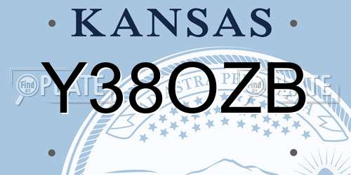 Y38OZB Kansas License Plate