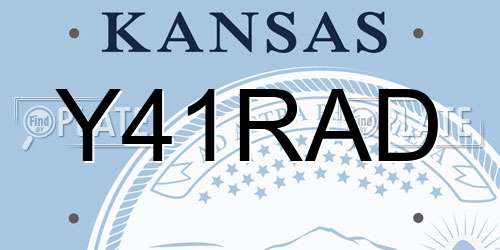 Y41RAD Kansas License Plate