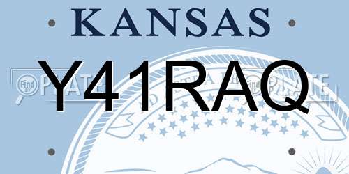 Y41RAQ Kansas License Plate