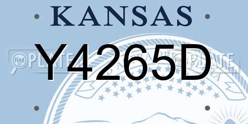Y4265D Kansas License Plate