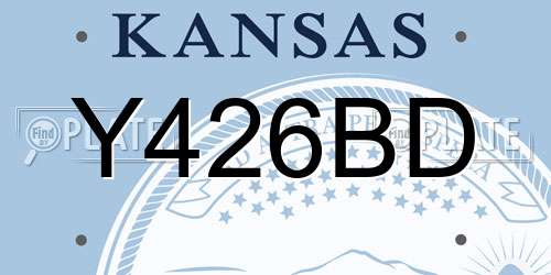 Y426BD Kansas License Plate