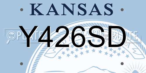 Y426SD Kansas License Plate