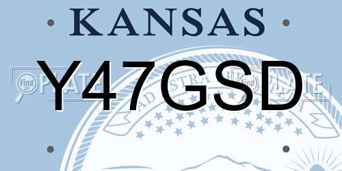 Y47GSD Kansas License Plate
