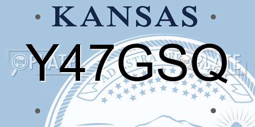 Y47GSQ Kansas License Plate