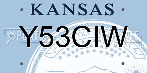 Y53CIW Kansas License Plate