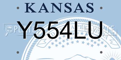 Y554LU Kansas License Plate