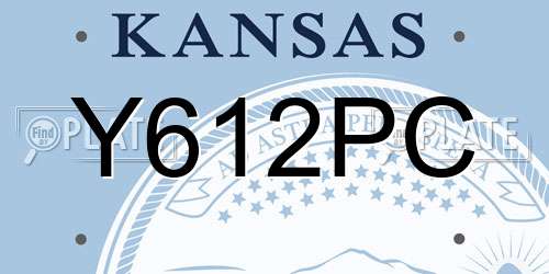 Y612PC Kansas License Plate