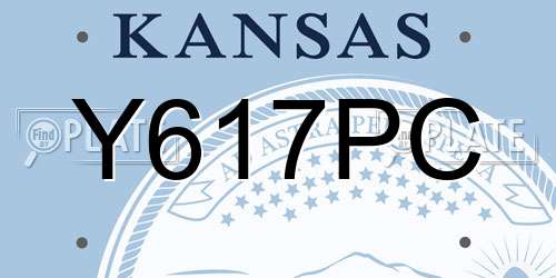 Y617PC Kansas License Plate