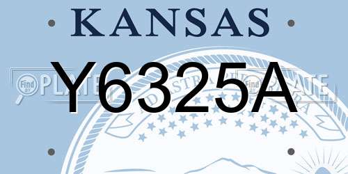 Y6325A Kansas License Plate