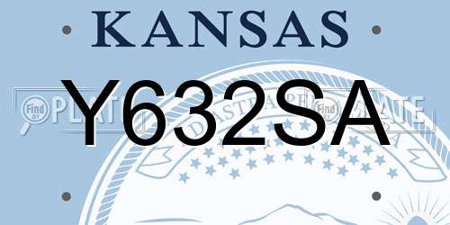 Y632SA Kansas License Plate