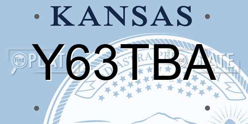 Y63TBA Kansas License Plate