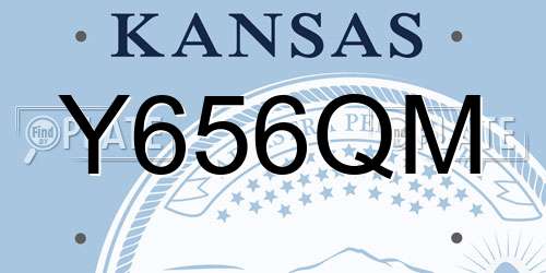 Y656QM Kansas License Plate