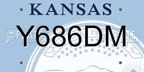 Y686DM Kansas License Plate
