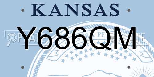 Y686QM Kansas License Plate