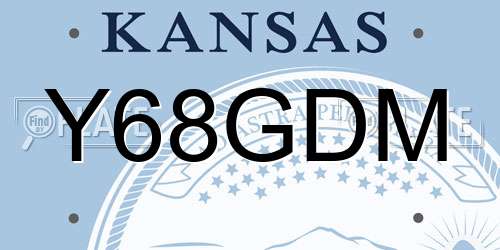 Y68GDM Kansas License Plate