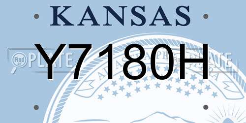 Y7180H Kansas License Plate