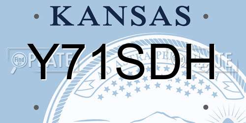 Y71SDH Kansas License Plate