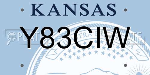 Y83CIW Kansas License Plate