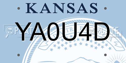 YA0U4D Kansas License Plate