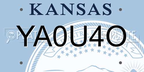 YA0U4O Kansas License Plate